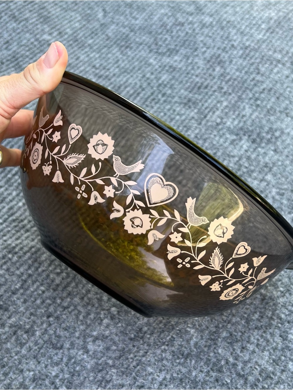 Vintage Pyrex Amber Festive Harvest Nesting Mixing Bowls Set Of 3 - Picture 2 of 5